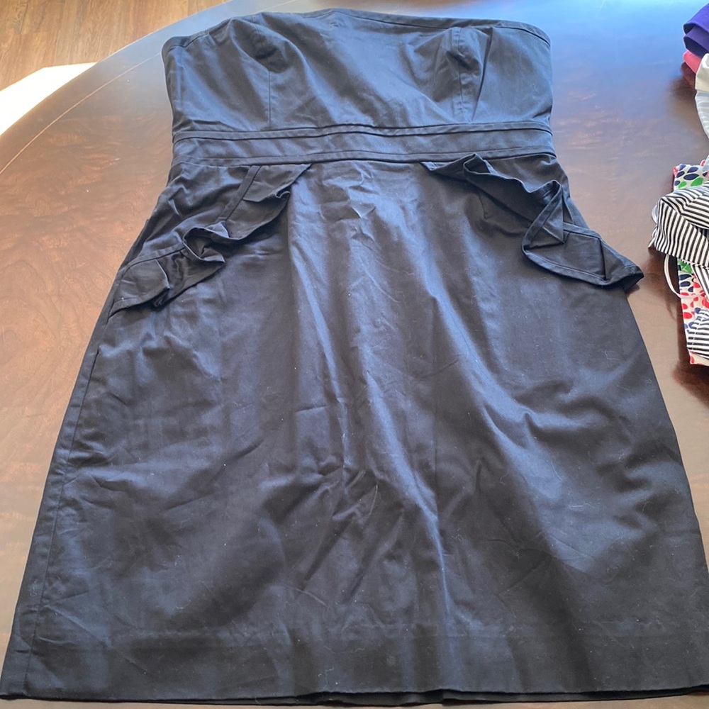 J. Crew strapless black cocktail dress with pockets